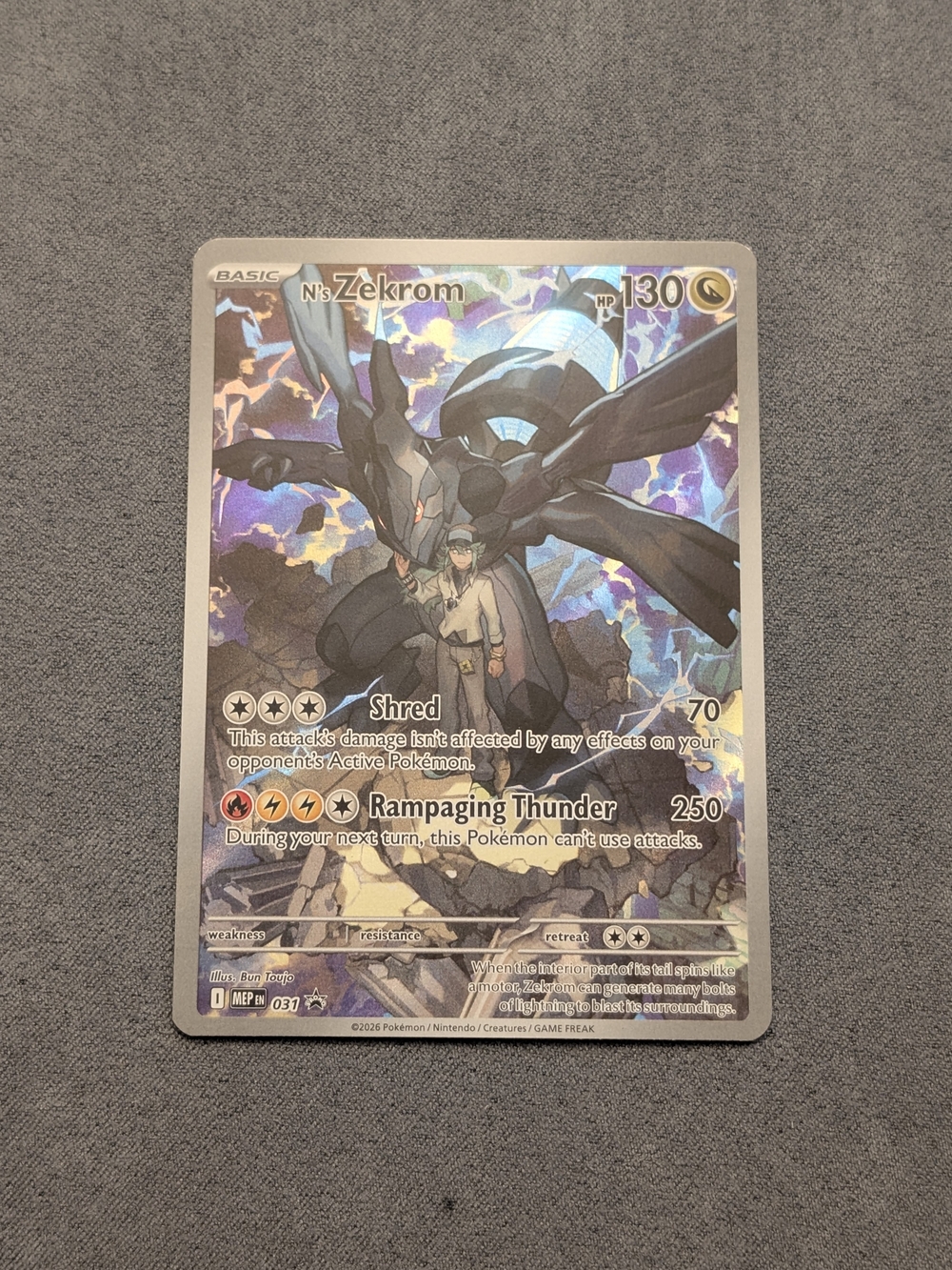N's Zekrom Pokémon TCG Holo Promo Card - Black & Blue